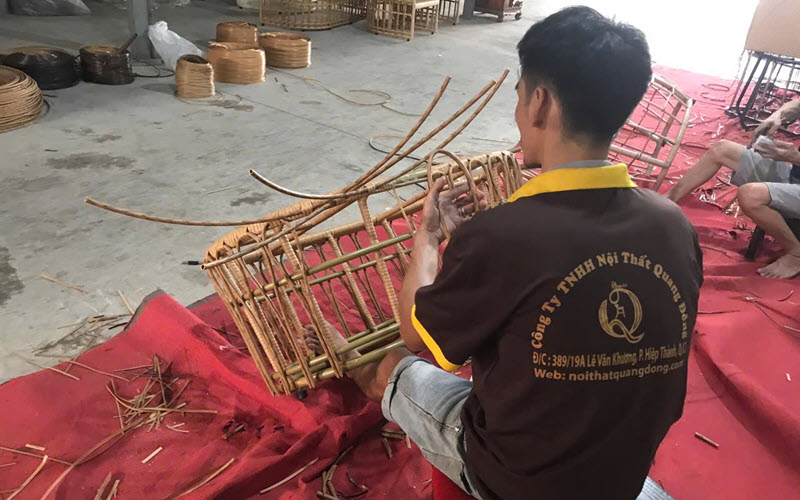 Bộ sofa mây nhựa QD - 684 được đan thủ công 100% bằng sợi mây nhựa cao cấp  