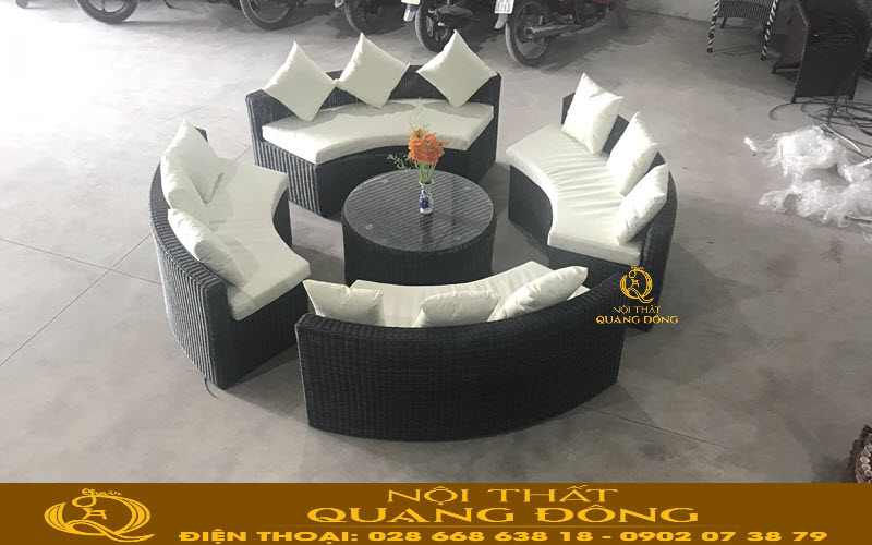 Sofa mây nhựa QD - 698 tại xưởng Nội thất Quang Đông