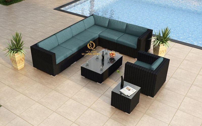 Sofa mây nhựa cao cấp QD-714 Nội thất Quang Đông