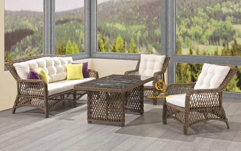 sofa giả mây phong cách cổ điển