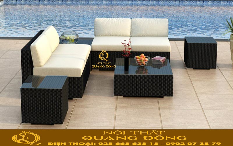 Thiết kế kiểu sofa đơn giản dành cho những khách hàng ưa chuộng phong cách giản dị| Sofa mây nhựa QD-736