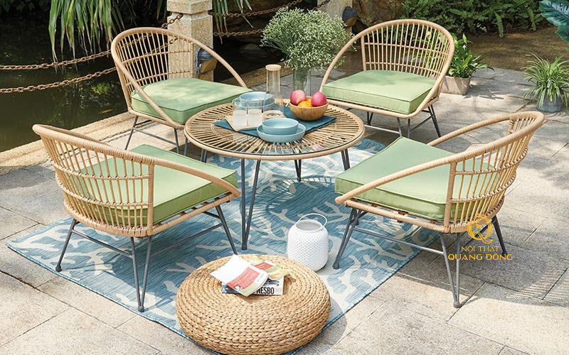 Bàn ghế giả mây Nội thất Quang Đông QD-2035