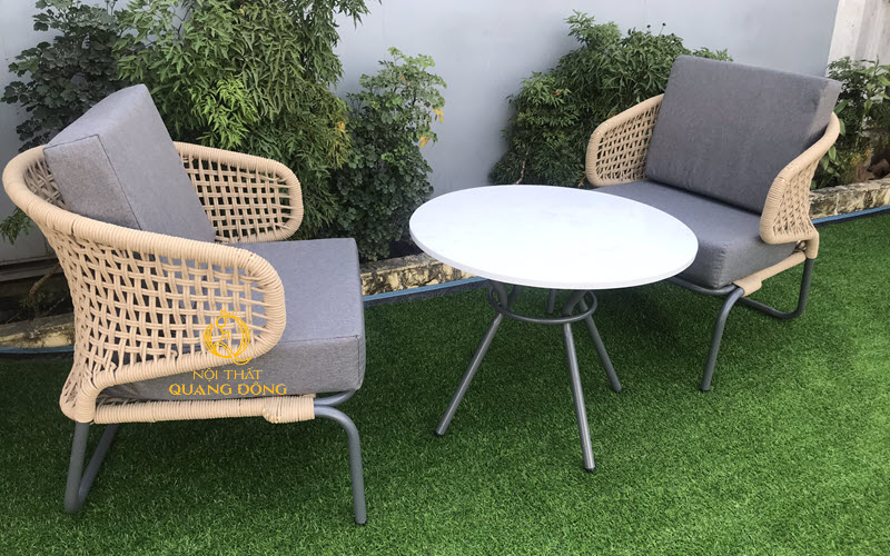 Mẫu bàn ghế sân vườn giả mây thiết kế hoàn toàn mới lạ độc đáo mang đến không gian sang trọng đẳng cấp