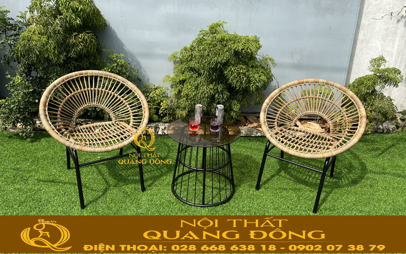Bàn ghế giả mây được hoàn thành sản xuất tại Nội Thất Quang Đông 