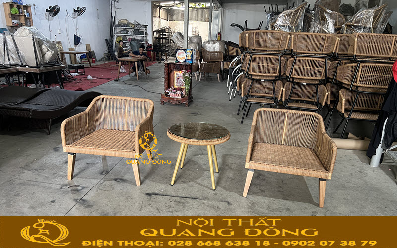 Bàn ghế giả mây QD - 2102 tại Nội thất Quang Đông