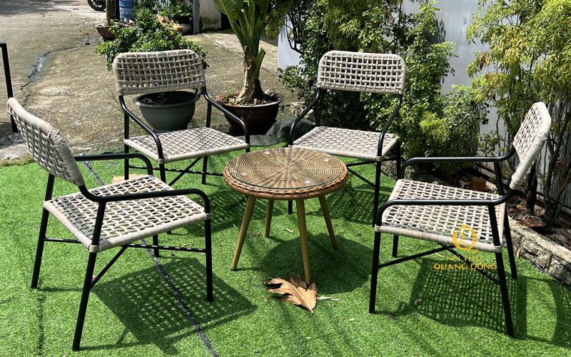 Bàn ghế mây nhựa QD-2105 Nội thất Quang Đông