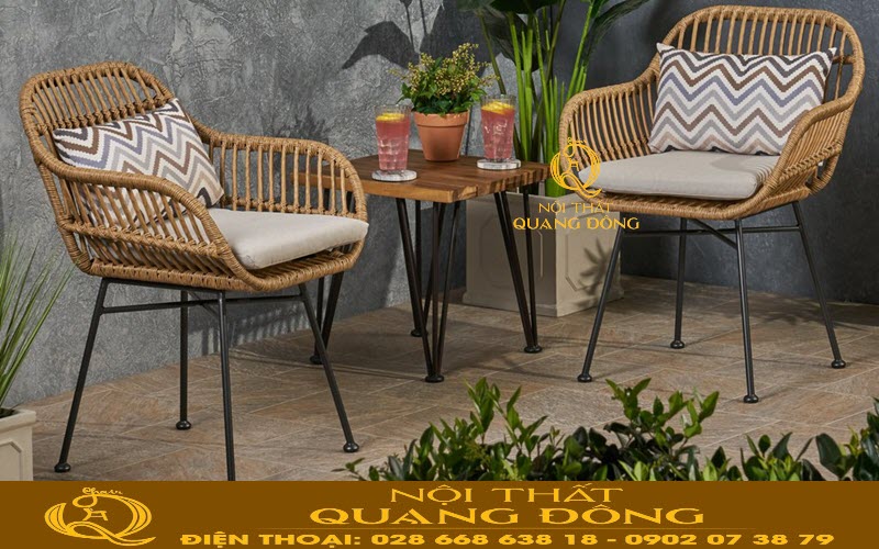 Bàn ghế mây nhựa dành cho ban công QD - 279 Nội thất Quang Đông Bàn ghế mây nhựa QD - 279 Nội thất Quang Đông