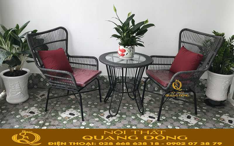 Bàn ghế ban công ngoài trời QD-387