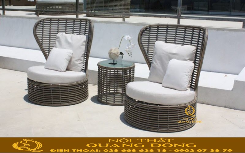 Bàn ghế giả mây đa dạng kiểu dáng dễ dàng phối hợp nhiều phong cách