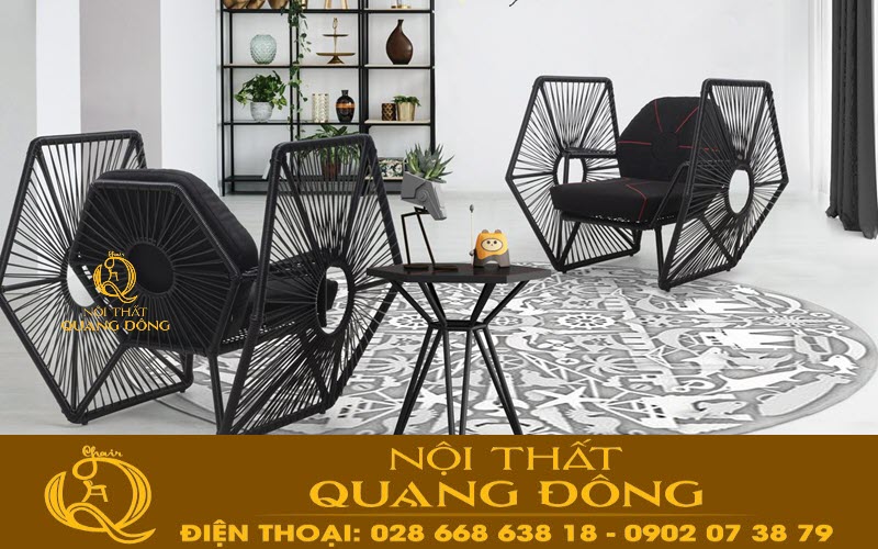 mẫu bàn ghế màu đen độc lạ