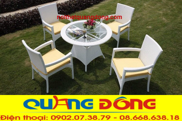 Mẫu ghế giả mây cho quán cafe sân vườn