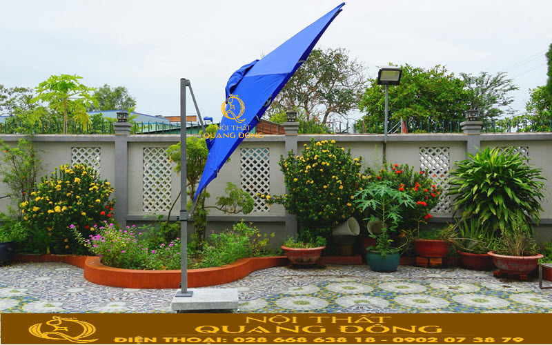 Dù nghiêng lệch tâm tròn 2.9 màu xanh