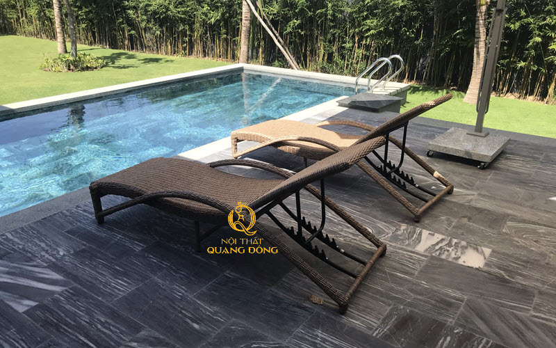 Ghế nằm hồ bơi giả mây chuẩn chất lượng! Giải pháp thư giãn tắm nắng tuyệt vời cho bể bơi