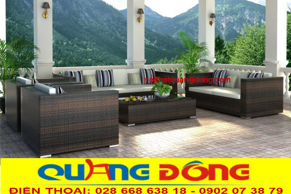 Sang trọng và đẳng cấp cho không gian ngoại thất sân vườn với bộ sofa giả mây QD-108