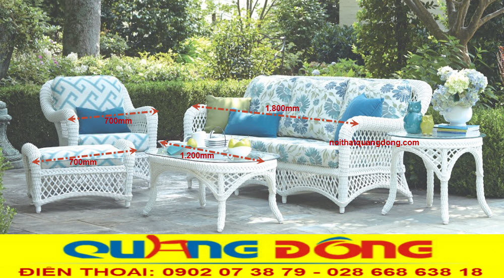 sofa giả mây QD-638 mẫu bàn ghế sofa mây nhựa tuyệt đẹp dùng cho mọi không gian, cả nội thất và ngoại thất sân vườn ngoài trời