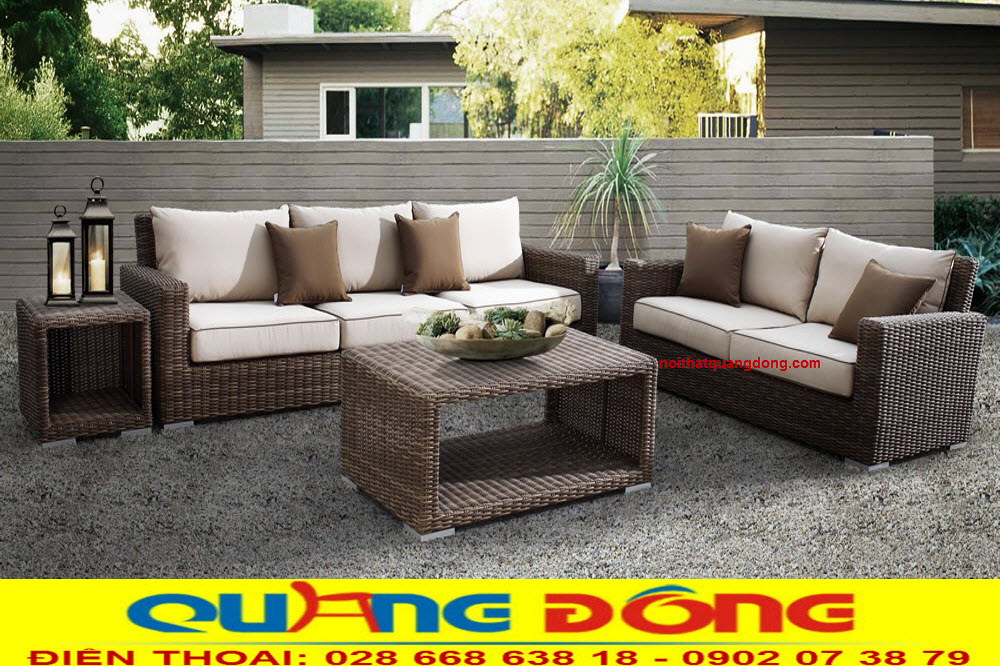 Bộ sofa giả mây QD-659 dùng cho sân vườn ngoài trời