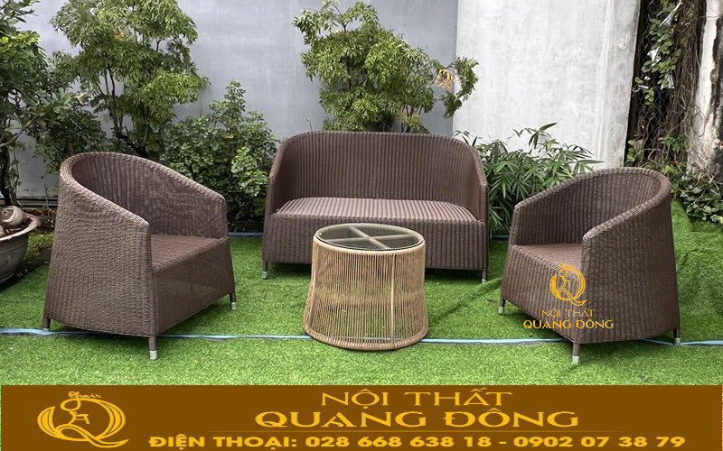 Sofa mây nhựa QD-756 giải pháp kinh tế lâu dài