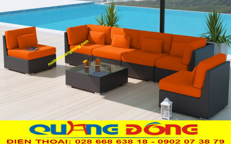 Ghế sofa giả mây đan thủ công mỹ nghệ bằng sợi mây nhựa giả mây cao cấp, sử dụng đa chức năng