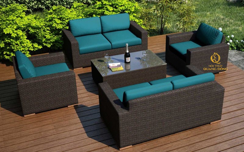 sofa mây nhựa bền đẹp Nội thất Quang Đông