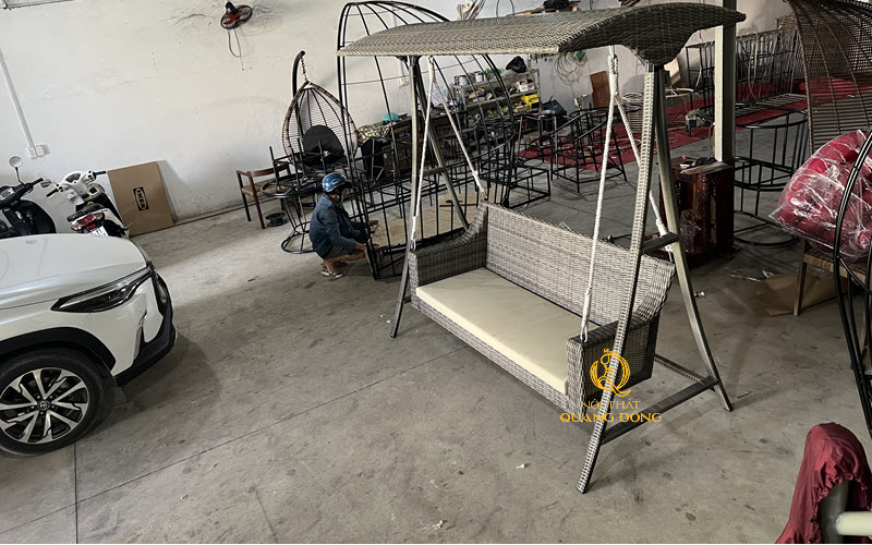 Xích đu mây nhựa QD - 502 đầu tư hiệu quả sử dụng lâu dài