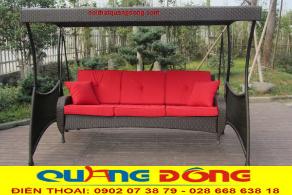 xích đu nệm đỏ